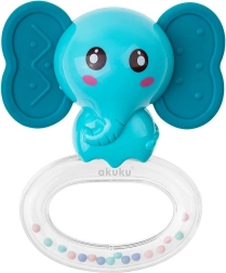 Silikonski grizalo z ropotuljico Akuku – slon