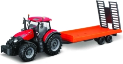 Bburago kmetijski traktor s prikolico 10 cm – CASE IH Optum CVX 300 z nizkonakladalnim priklopnikom