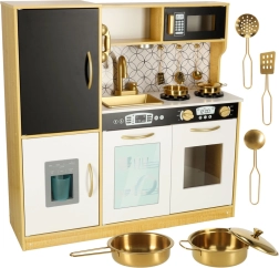 Otroška lesena kuhinja z hladilnikom in tablo LULILO