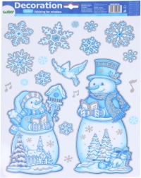 Okrasitev za okna Snežaki 41 × 29 cm – Božič