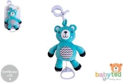 Plišasti medvedek z navijalnim glasbenim mehanizmom, 30 cm