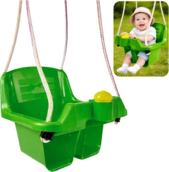 Zelena otroška nihajna gugalnica z varnim sedežem