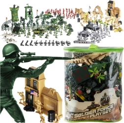 vojaška baza – komplet vojakov in tehnike 300 kos v etuiju