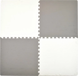PENA TALNA IGRALNA PODLOGA HUMBI 120 × 120 cm, vodoodporen puzzle, 4 deli, siva in bela