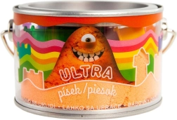 Kinetični pesek oranžen 200 g s modelčki