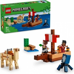 LEGO Minecraft piratska plovba – piratska ladja z živalmi in pirati (8+)