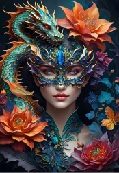 Sestavljanka Dekle z Zmajem 1000 kosov