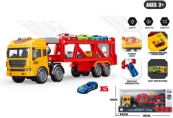 Tovornjak vleka s prevoznikom in 5 avtomobilčki