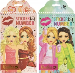 Kreativni set lepljenja po številkah – 12 listov in 6 listov nalepk