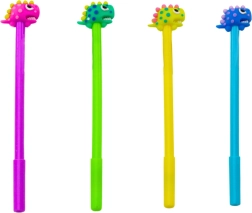 Dinozavrsko kroglično pero z zamaškom, črna tinta, mešanica vijolična zelena 0,5 mm