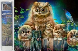 Slikanje z diamanti - Gozdni varuhi 30x40 cm