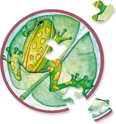 Okrogla sestavljanka CURIOSI Picoli – žaba, 33 koščkov