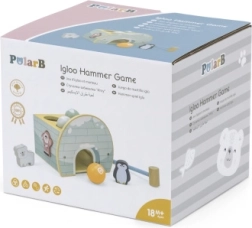 Viga PolarB lesena igra Igloo s kladivcem, figuricami in sortirnikom