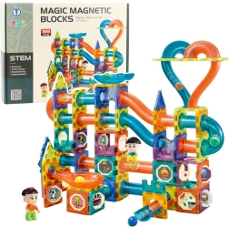 Magnetne sestavljanke s krogličnim toboganom 188 kosov MAGIC MAGNETIC BLOCKS