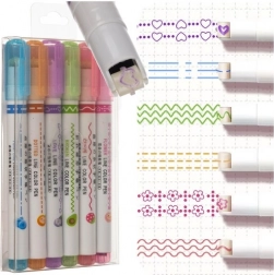 Set dekorativnih flomastrov za vzorce in šrafure 6 kosov MAALEO