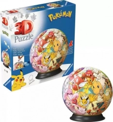 3D puzzle krogla POKÉMON – 72 koščkov na podstavku
