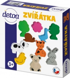 Set lesenih živalic v škatlici