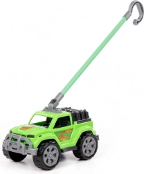 Potisni avto za otroke z zelenim ročajem – terenec