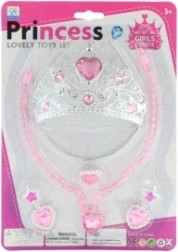 Komplet za princesko – krona, ogrlica, uhančki in prstan