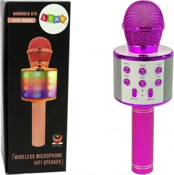 Brezžični mikrofon USB zvočnik za snemanje karaoke model WS-858 Roza