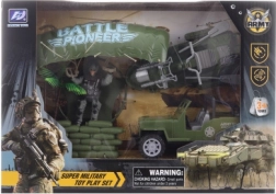 Vojaški set s padalcem, džipom in vodnim skuterjem