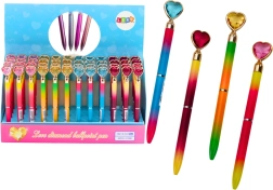 Kemični svinčnik z diamantnim srcem, modro črnilo 0,7 mm – mešanica barv