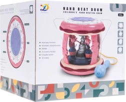 Interaktivni boben z mikrofonom – večfunkcijska kocka z zvoki, lučkami in vrtiljakom (18m+)