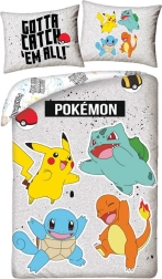 Otroška posteljnina Pokémon siva 140 × 200 cm
