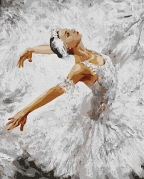Diamantno slikanje balerina v belem 30 × 40 cm NORIMPEX
