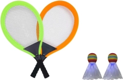 Sporto badminton with a glowing shuttlecock