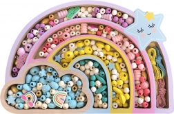 Lesene pastelne perlice Mavrica, 330 kos