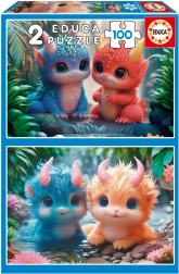 Educa Puzzle Prisrčne pošasti 2x100 koščkov