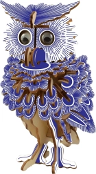 Woodcraft lesene 3D sestavljanke - Barvna sova