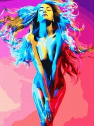 Diamantno slikanje – ženska v barvah 30 × 40 cm