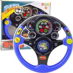 Interaktivni volan za otroke z učinki svetlobe in zvoka modre barve