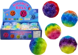 Svetleča gnetilna žoga z vdolbinami Barvna 7 cm