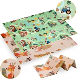 Dvostranska zložljiva penasta podloga HUMBI 120 × 180 cm – gozd in vas, XPE