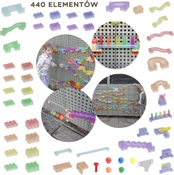 Masterkidz komplet za sestavljanje – kroglična proga za STEM tablo, 440 kosov