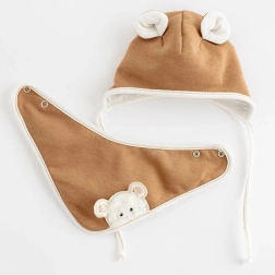 Spomladanska otroška kapica s trakom za vrat New Baby Sebastian rjava 86 (12–18 m)