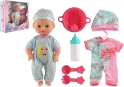 Lutka dojenček s trdnim telesom in dodatki, 25 cm