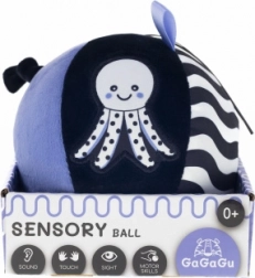 senzorična plišasta žogica z zvončkom GAGAGU za dojenčke