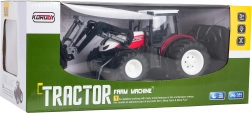 RC traktor s čelnim nakladačem, rdeč 1:24