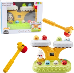 Interaktivna igra Whack‑a‑Mole za otroke z melodijami in 7 hitrostmi