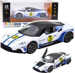 Kovinski športni avto z efekti 1:22 bel