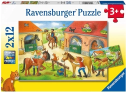 Ravensburger puzzle počitnice na kmetiji s konji 2×12 kosov