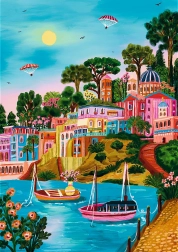 Puzzle TREFL premium plus umetnost barv: Síros, Grčija, 1000 kosov