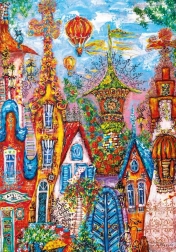 Sestavljanka Heye - Charming Village: Modra vrata 500 koščkov