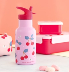 Nerjaveča steklenica za pijačo z motivom češenj 350 ml