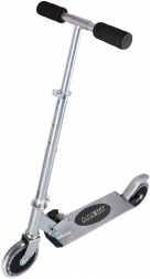 Zložljiv aluminijast skiro s penastimi ročaji, nožno zavoro in nosilnostjo 50 kg