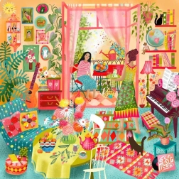 Kvadratne sestavljanke Glasbena soba z balkonom 1000 koščkov